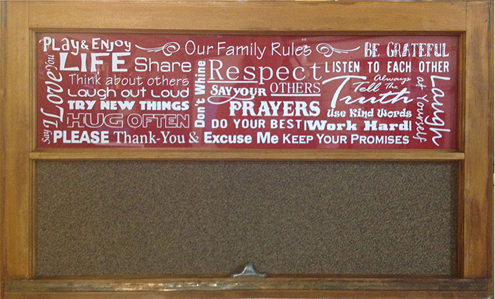Family Rules Corkboard